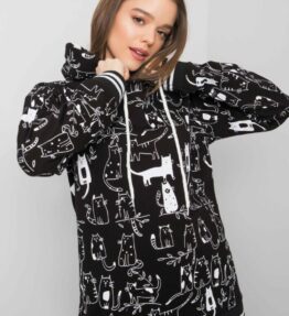 Black sweatshirt with cats