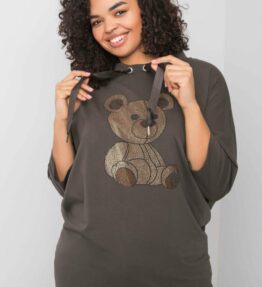 Brown blouse with a teddy bear